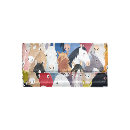 Colorful Horse Pattern Women's Trifold Wallet