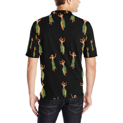 Hula Dancers Girl Pattern Print Design 01 Men Polo Shirt