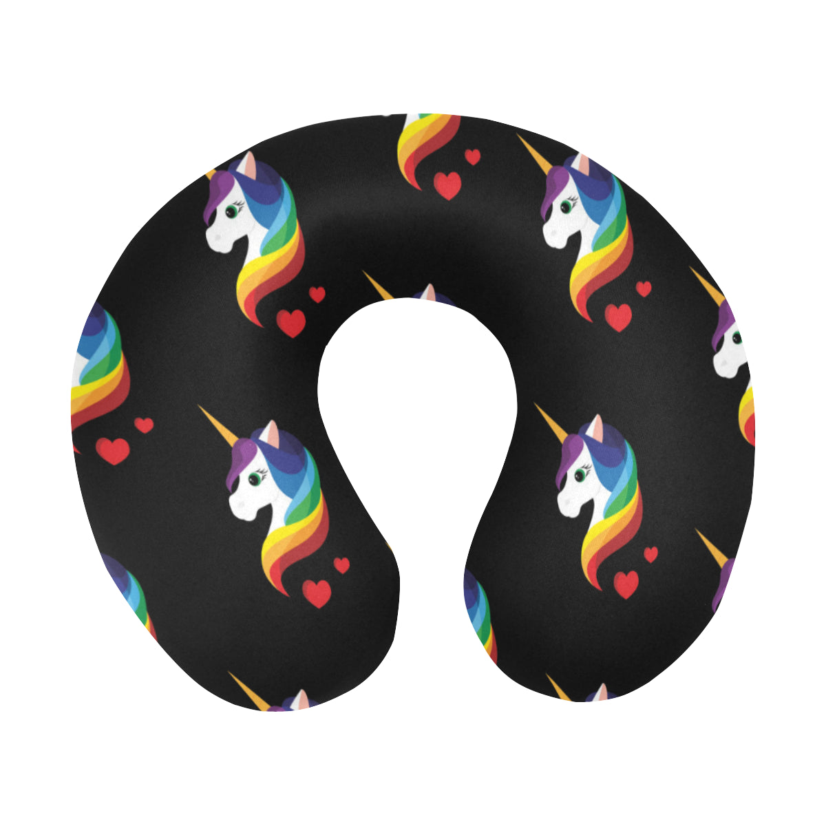 Rainbow Unicorn Pattern Print Design A03 U-Shaped Travel Neck Pillow