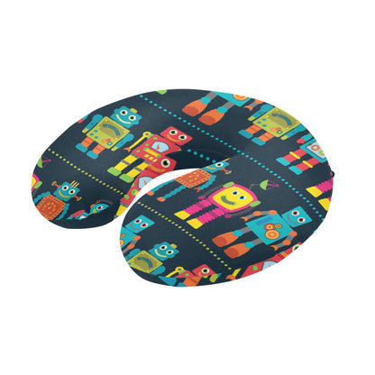 Robot Pattern Print Design A01 U-Shaped Travel Neck Pillow