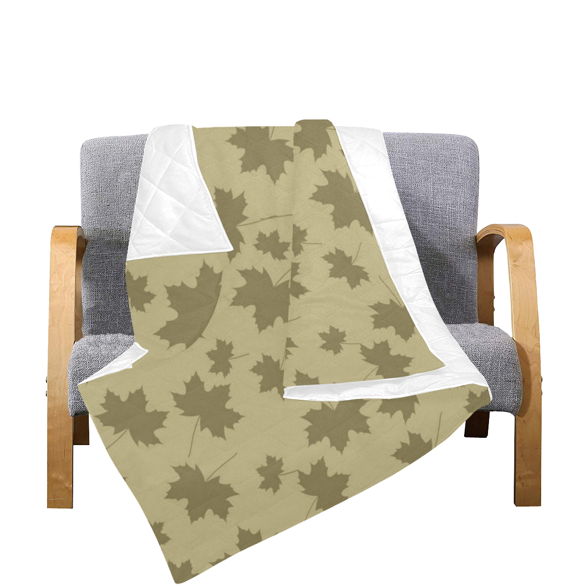 Maple Leaf Pattern Print Design 01 Premium Quilt