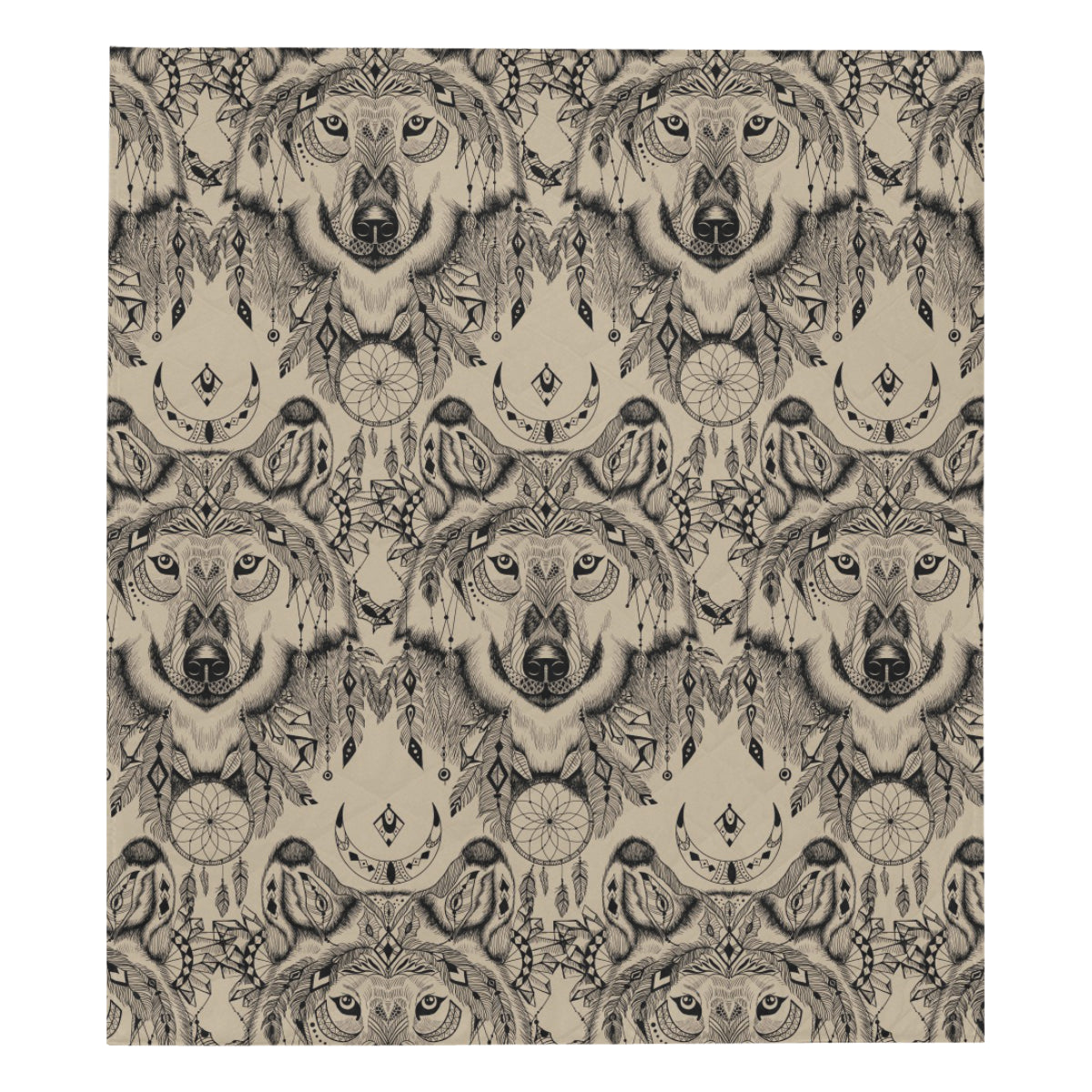 Indian Boho Wolf Premium Quilt