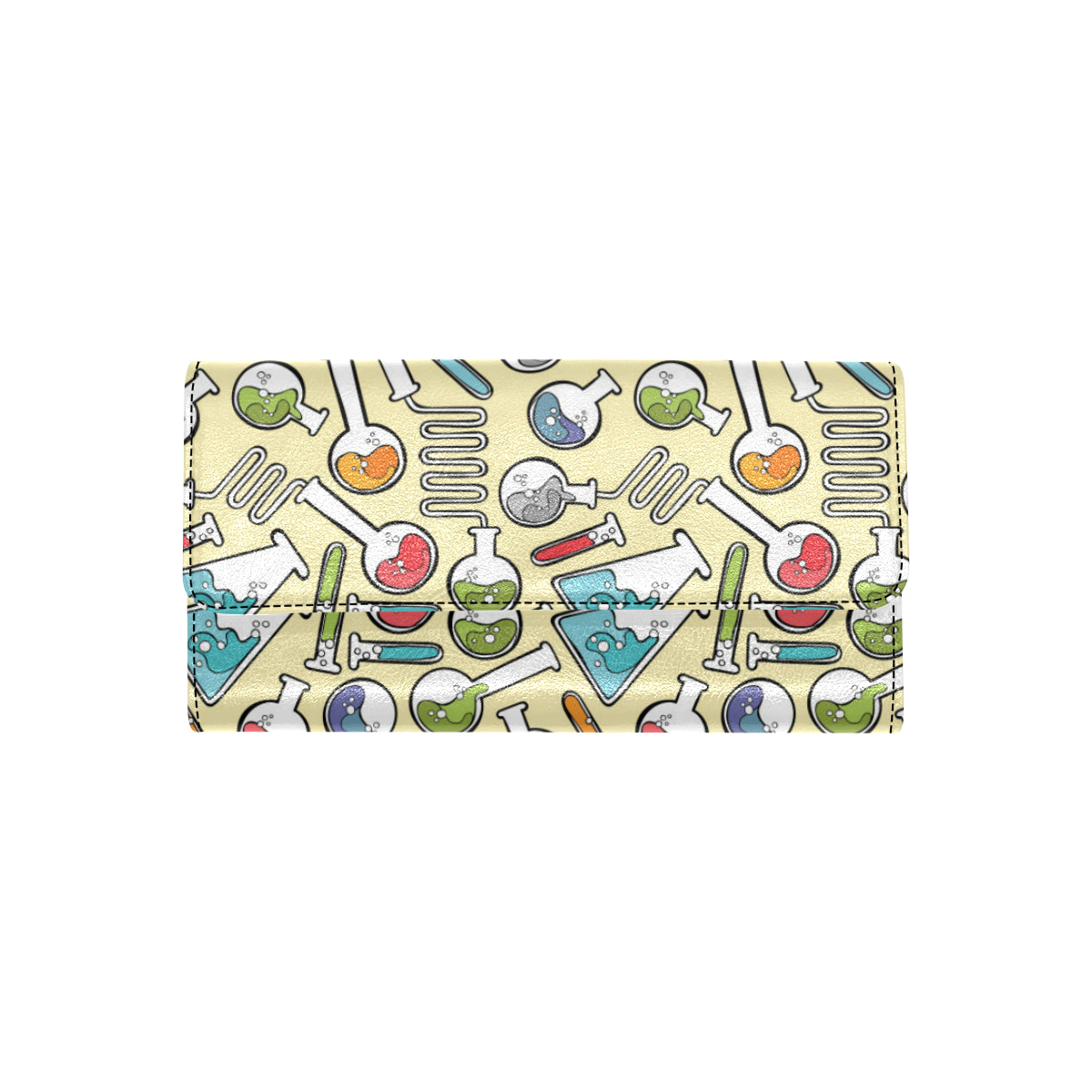 Chemical Pattern Print Design 04 Women's Trifold Wallet