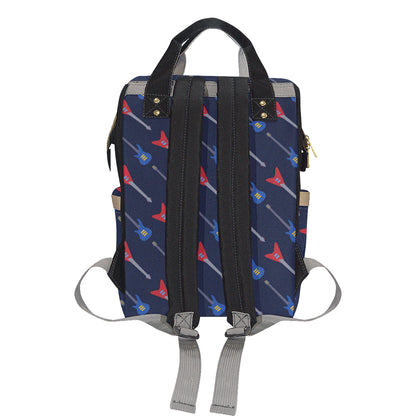 Electric Guitar Pattern Print Design 01 Diaper Bag Backpack