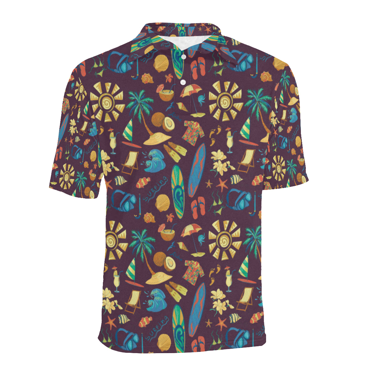 Aloha Hawaii Pattern Print Design 01 Men Polo Shirt