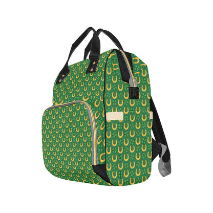 Shamrock Horseshoes Print Pattern Diaper Bag Backpack