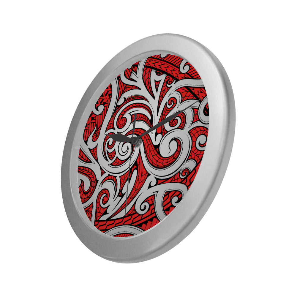 Maori Polynesian Themed Design Print Wall Clock