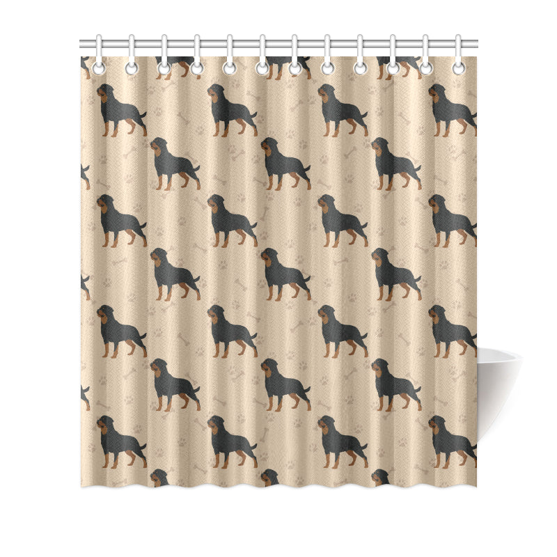 Rottweiler Pattern Print Design A01 Shower Curtain