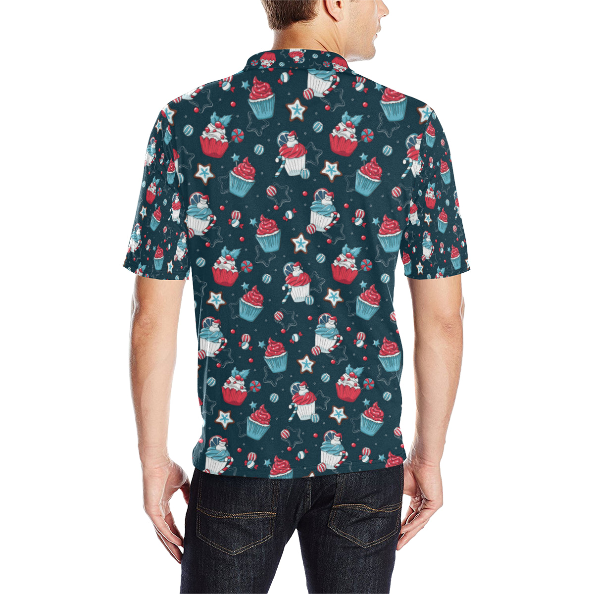Cupcake Pattern Print Design 03 Men Polo Shirt
