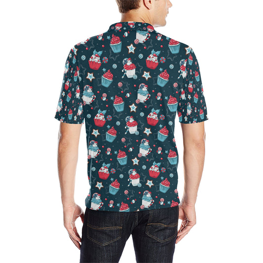 Cupcake Pattern Print Design 03 Men Polo Shirt