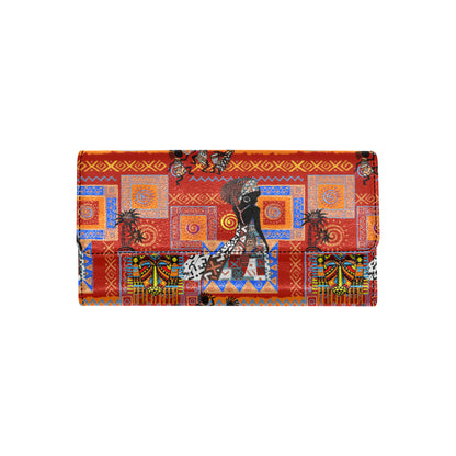 African Print Pattern Women's Trifold Wallet