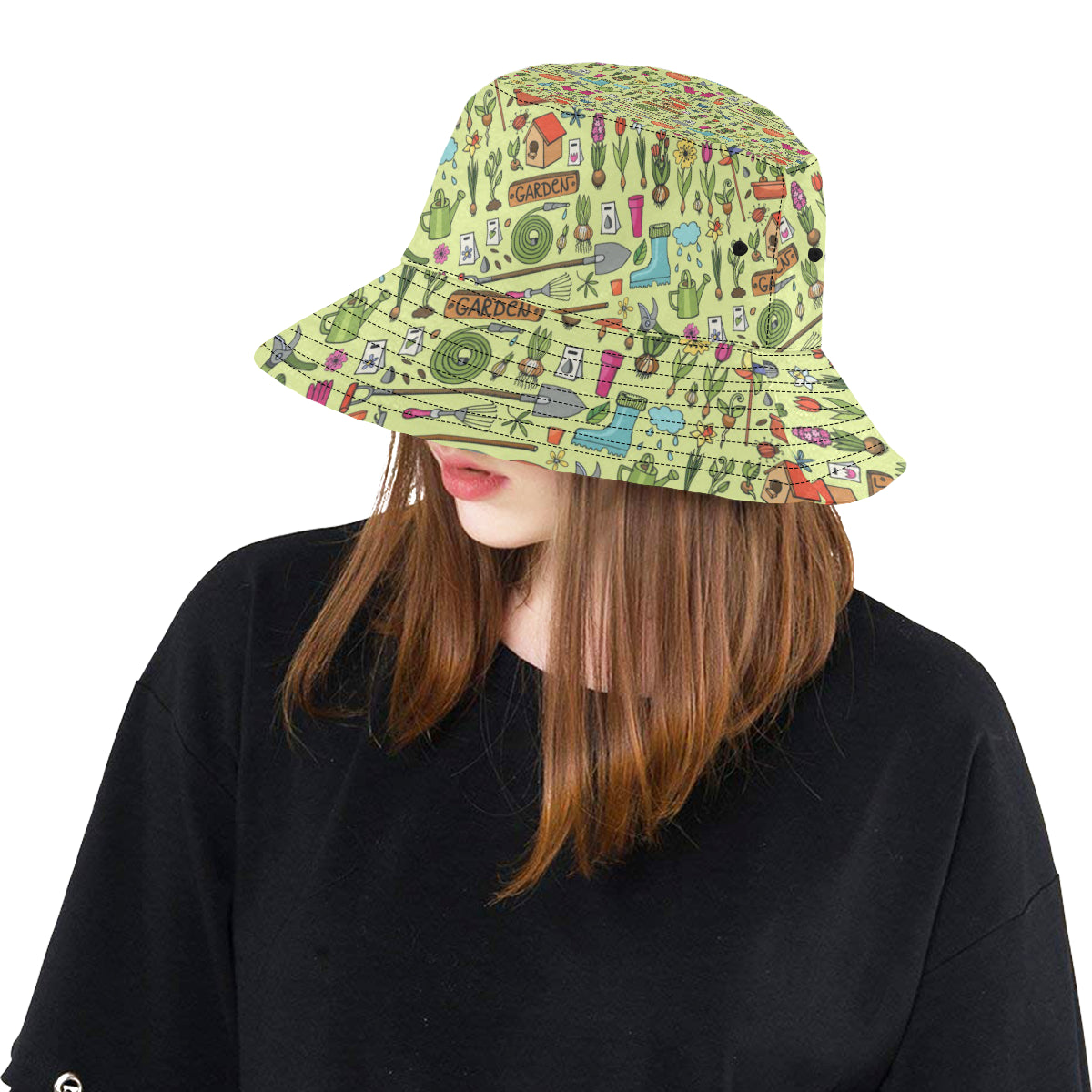 Gardening Pattern Print Design G02 Unisex Bucket Hat