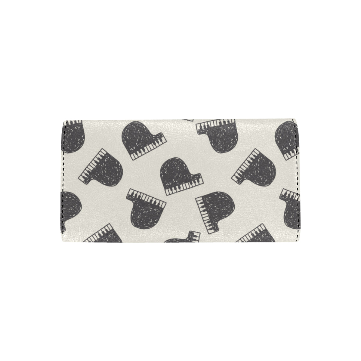Piano Pattern Print Design 04 Women's Trifold Wallet