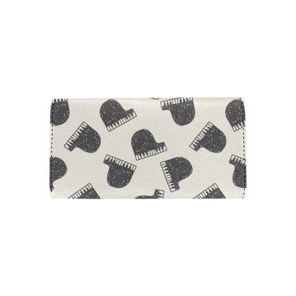 Piano Pattern Print Design 04 Women's Trifold Wallet