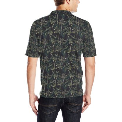 Palm Tree Background Design Print Men Polo Shirt