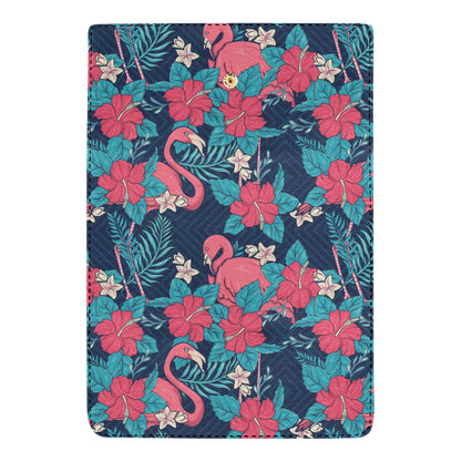 Flamingo Red Hibiscus  Pattern Women's Trifold Wallet
