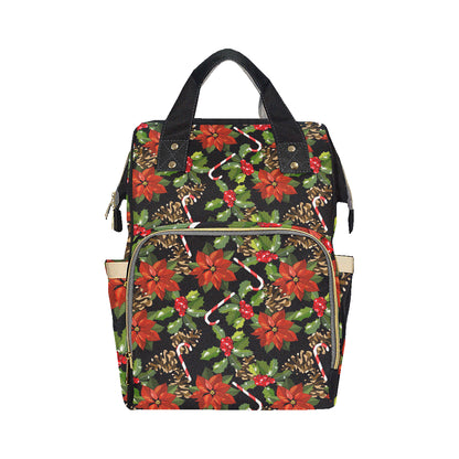 Poinsettia Pattern Print Design POT01 Diaper Bag Backpack