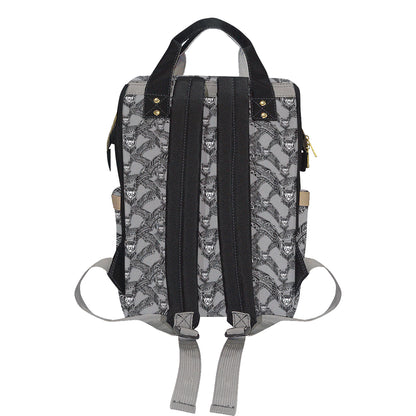 Bat Pattern Print Design 04 Diaper Bag Backpack