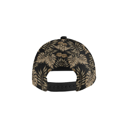 Brown Tropical Palm Leaves Snapback Cap