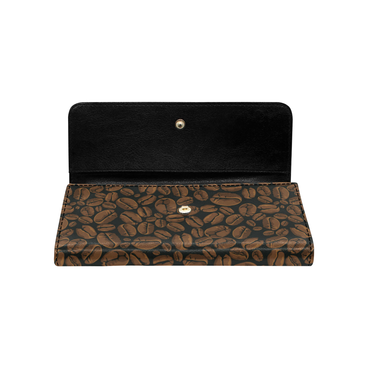 Coffee Pattern Print Design 01 Women's Trifold Wallet