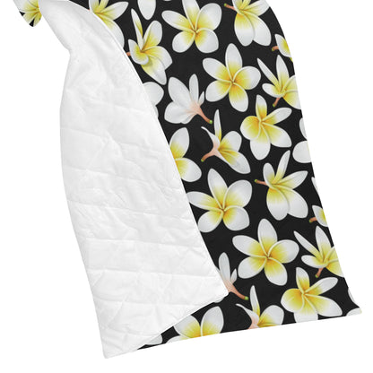 Yellow Plumeria Hawaiian Flowers Premium Quilt