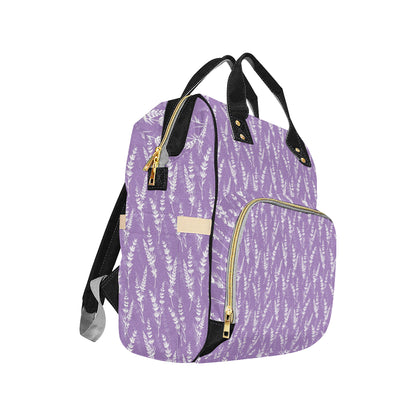 Lavender Pattern Print Design LV08 Diaper Bag Backpack