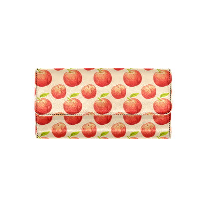 Peach Pattern Print Design A03 Women's Trifold Wallet