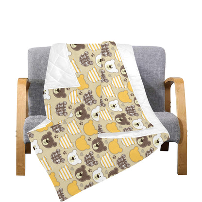 Bear PatchworkPattern Print Design 01 Premium Quilt