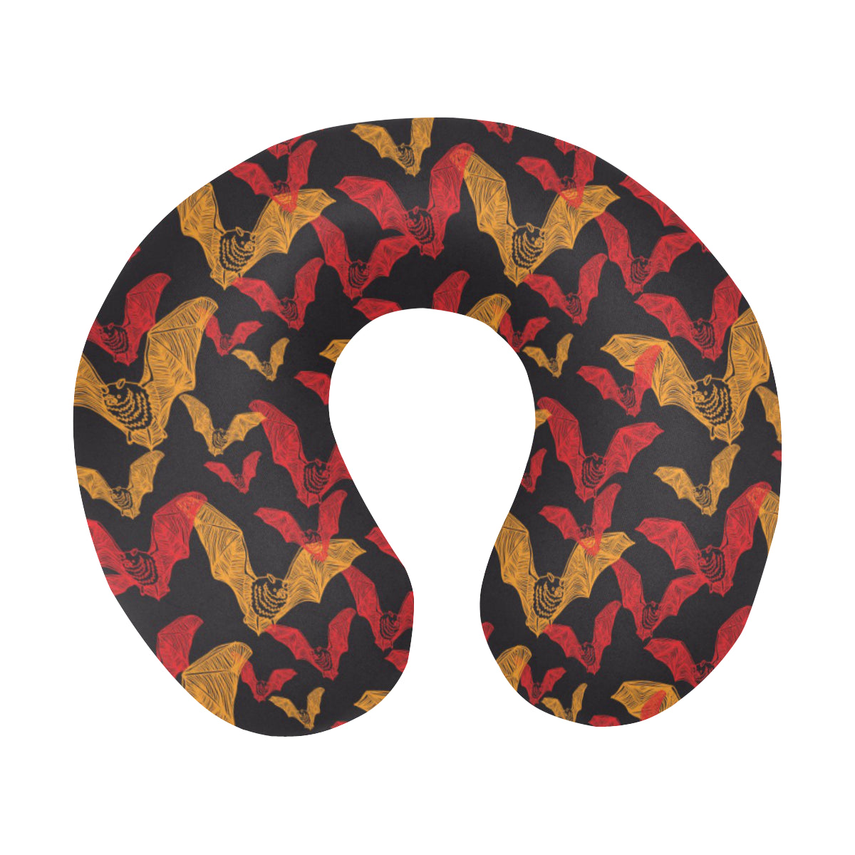 Bat Pattern Print Design 01 U-Shaped Travel Neck Pillow