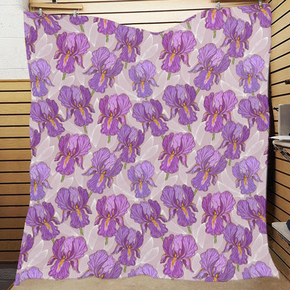 Iris Pattern Print Design IR05 Premium Quilt