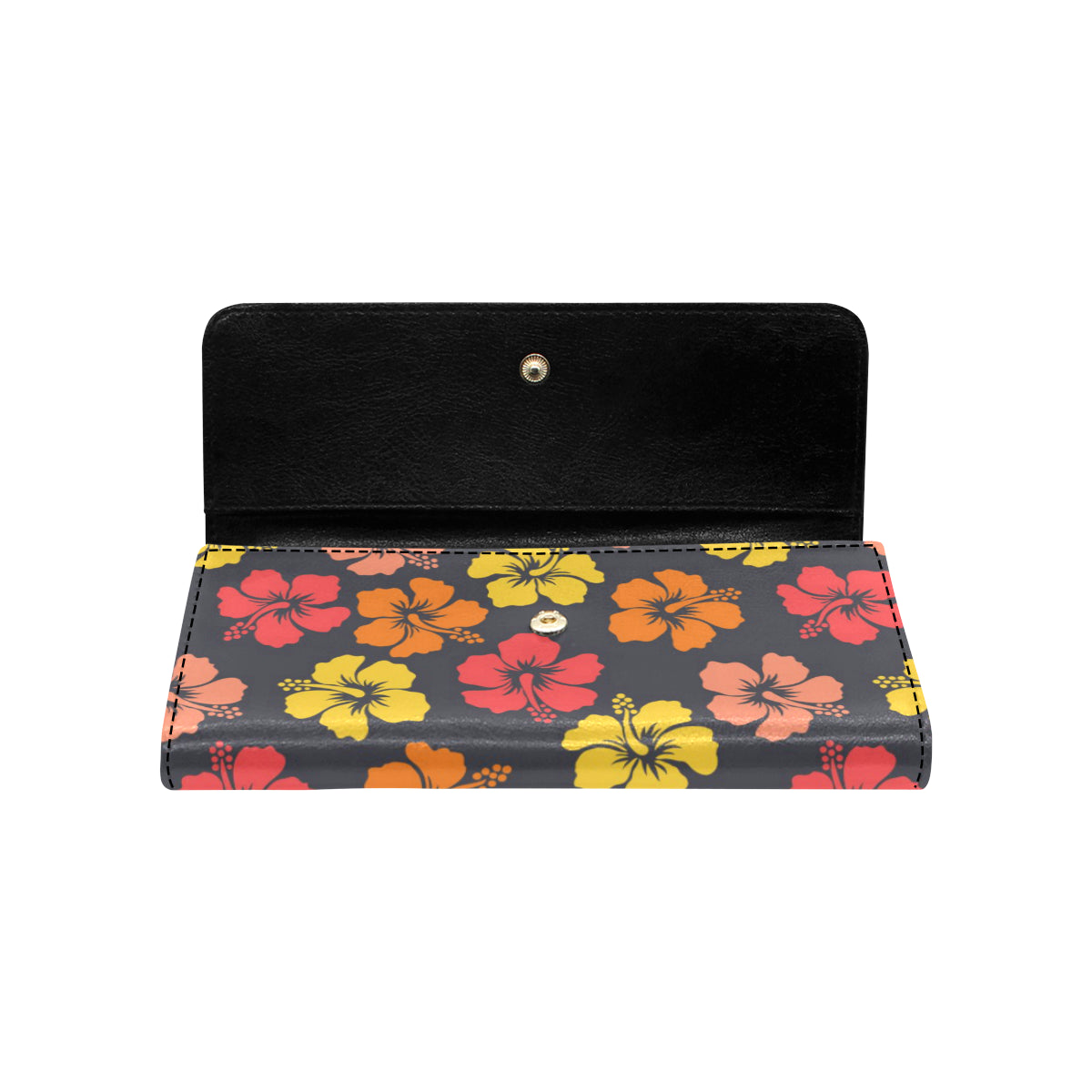 Hibiscus Pattern Print Design HB024 Women's Trifold Wallet