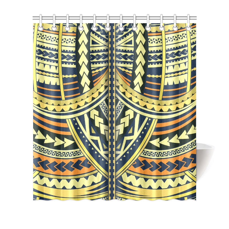 Polynesian Tattoo Print Shower Curtain