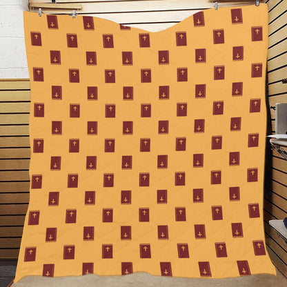 Bible Pattern Print Design 05 Premium Quilt