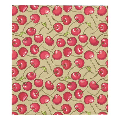 Cherry Pattern Print Design CH05 Premium Quilt