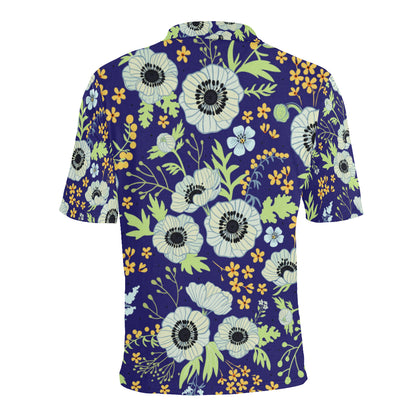 Anemone Pattern Print Design AM06 Men Polo Shirt
