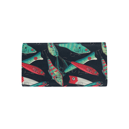 Fishing Bait Pattern Women's Trifold Wallet