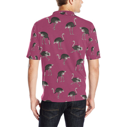 Emu Pattern Print Design 02 Men Polo Shirt