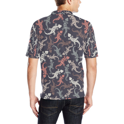 Gecko Pattern Print Design 02 Men Polo Shirt