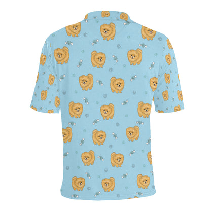 Pomeranians Pattern Print Design A03 Men Polo Shirt