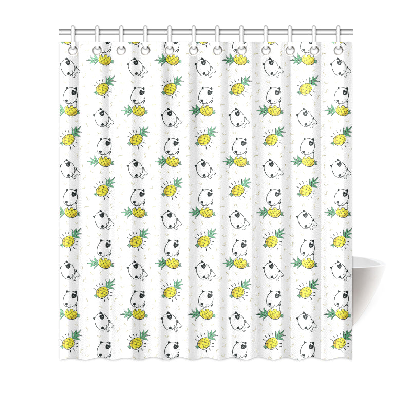 Bull Terriers Pattern Print Design 05 Shower Curtain