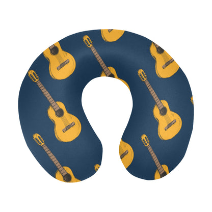 Acoustic Guitar Pattern Print Design 04 U-Shaped Travel Neck Pillow