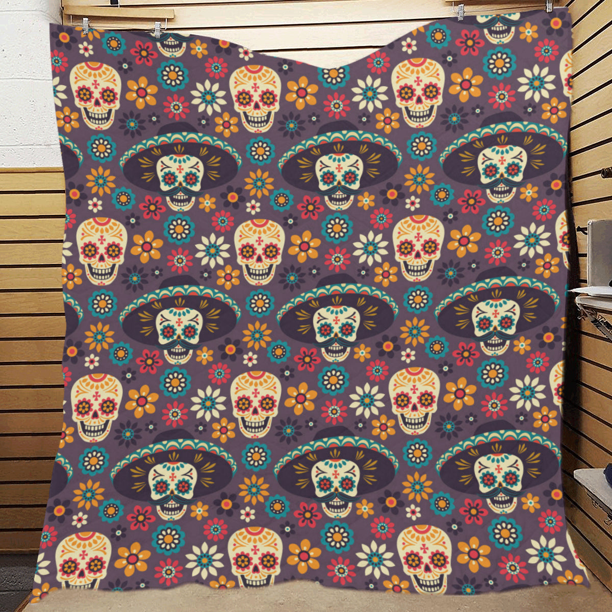 sugar skull Maxican Pattern Premium Quilt