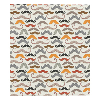 Mustache Pattern Print Design A02 Premium Quilt