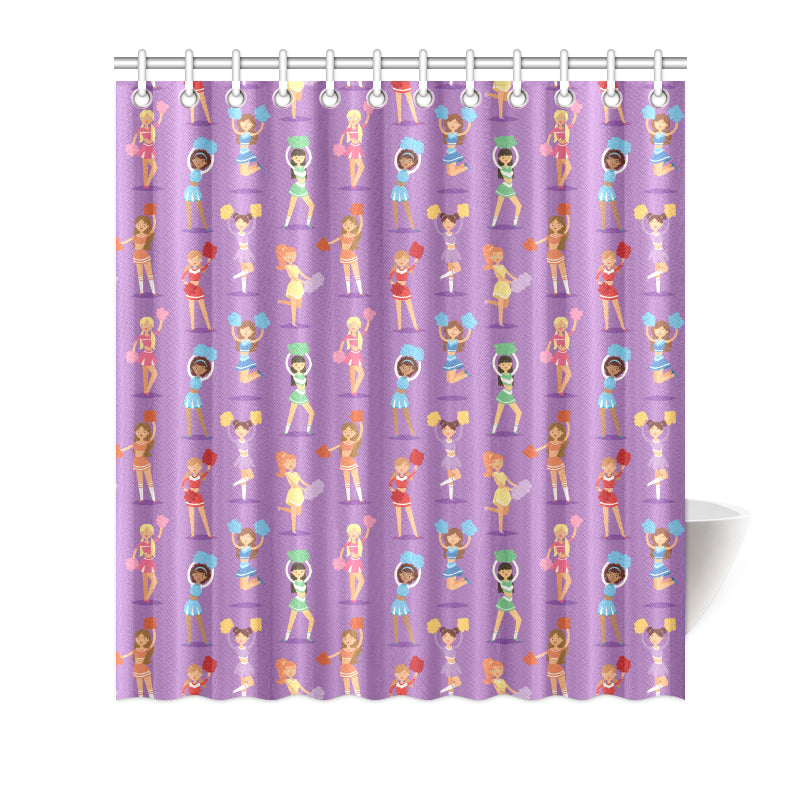 Cheerleader Pattern Print Design 02 Shower Curtain