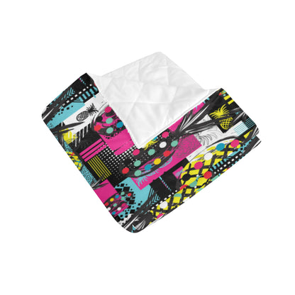Pop Art Pineapple Pattern Print Design A02 Premium Quilt