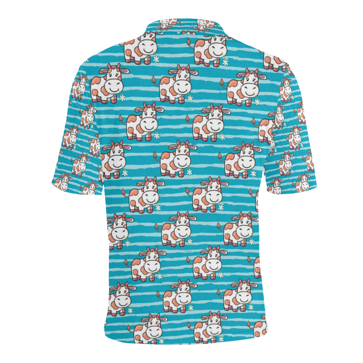 Cow Cute Print Pattern Men Polo Shirt
