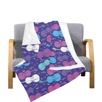 Cello Pattern Print Design 01 Premium Quilt