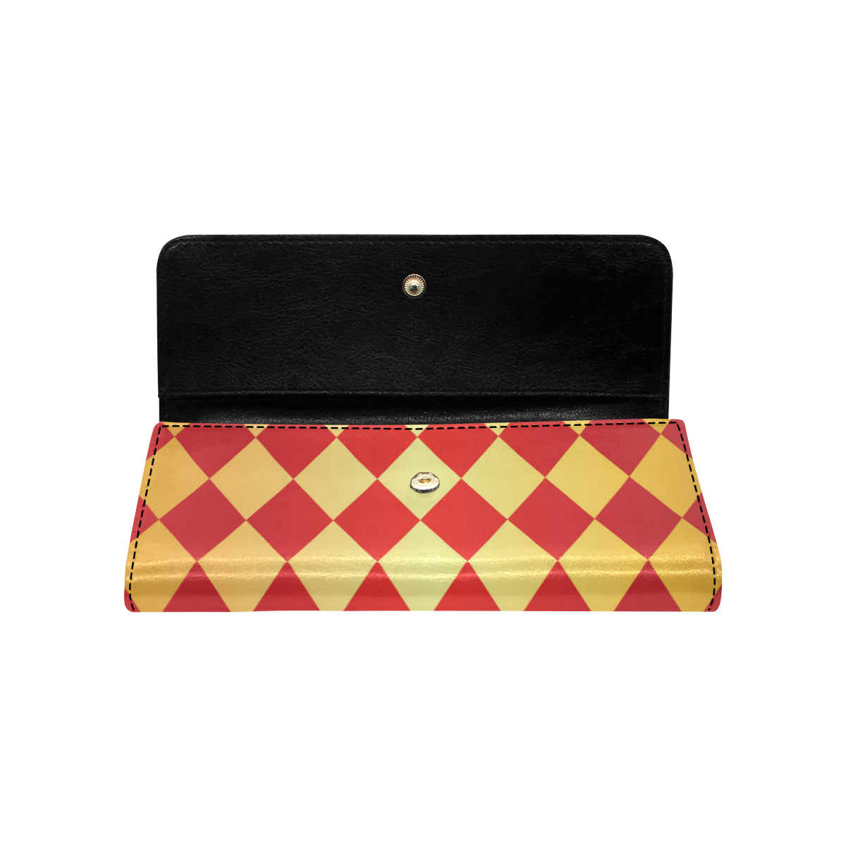 Harlequin Pattern Print Design 03 Women's Trifold Wallet