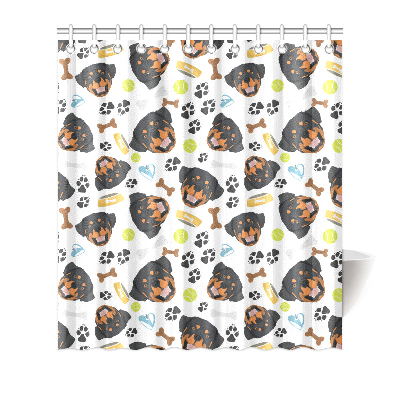Rottweiler Pattern Print Design A04 Shower Curtain