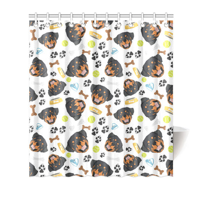Rottweiler Pattern Print Design A04 Shower Curtain